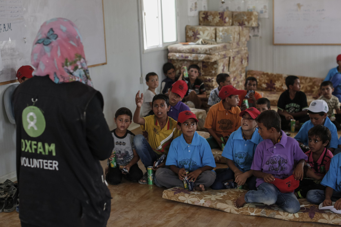Des cours de prévention et de promotion des mesures d’hygiène données dans un centre communautaire Oxfam au camp de Zaatari en Jordanie ©Sam Tarling/Oxfam