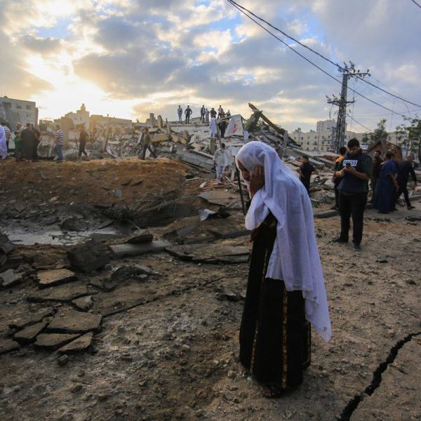La ville de Gaza après une nuit de bombardements israéliens, le 13 mai 2021.